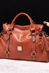 Caramel Flow Leather Hobo