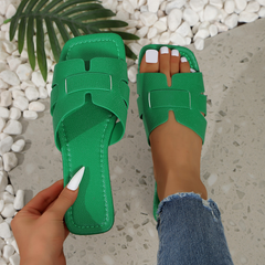 Rhinestone Patchwork Round Toe Slipper