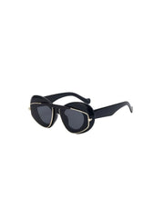 Round Frame Sunglasses with Gold Accent