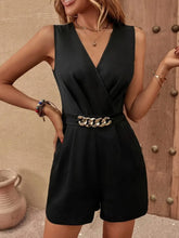 Chain Accent Romper with Pockets Chic & Effortless Style