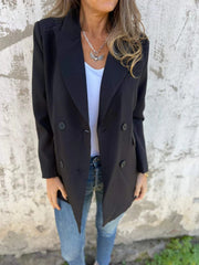Classic Full-Size Collared Neck Long Sleeve Blazer