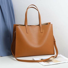 Classic Leather Tote with Timeless Design and Spacious Interior