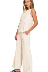 Cotton Slub Tank & Pants Set