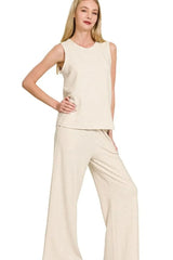 Cotton Slub Tank & Pants Set