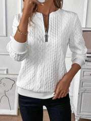 Cozy Textured Half-Zip Sweatshirt for Women