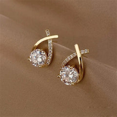 Crystal Cross Stud Earrings Timeless Elegance