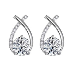 Crystal Cross Stud Earrings Timeless Elegance