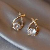 Crystal Cross Stud Earrings Timeless Elegance