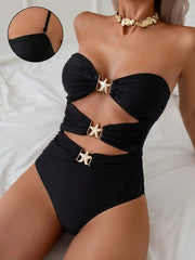 Cutout Sweetheart Neck One-Piece Swimwear
