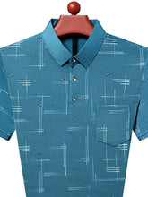 Men's Plus Size Geometric Pattern Short Sleeve Polo