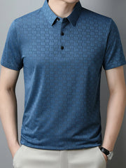 Men's Plus Size Breathable Textured Pattern Polo