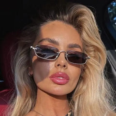 Retro Rectangle Metal Frame Sunglasses
