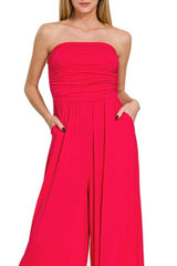 Very Sexy Double Layered Strapless Tube Top Jumpsuit