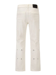 Men's Slim Straight Jeans with Snap Detail