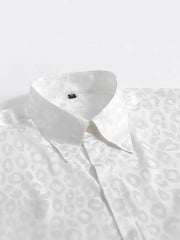 Men's Leopard Button Down Satin Shirt