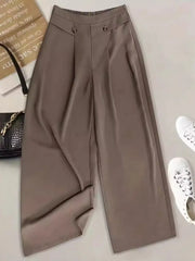 Summer Vibe Wide Leg Taupe Pants