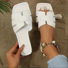 Rhinestone Patchwork Round Toe Slipper