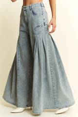 Oversized Wide Leg Jeans High Waist Pleated Denim Pants