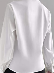 Elegant Notched V-Neck Shirt for Women Timeless Sophistication