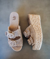 Eriwen Buckle Wedge in Taupe