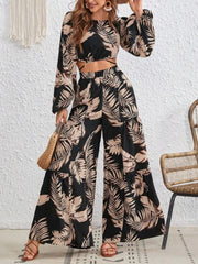 Garden Grace Floral Two-Piece Pants Set