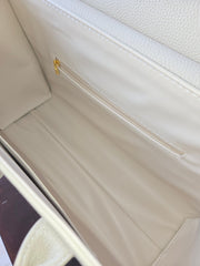 Genuine Leather Tote Elegant Women's Handbag with Golden Hardware