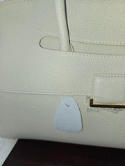 Genuine Leather Tote Elegant Women's Handbag with Golden Hardware