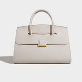 Genuine Leather Tote Elegant Women's Handbag with Golden Hardware