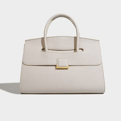 Genuine Leather Tote Elegant Women's Handbag with Golden Hardware