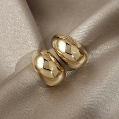 Half Moon Shaped Gold Drop Earrings