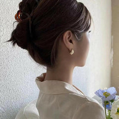 Half Moon Shaped Gold Drop Earrings