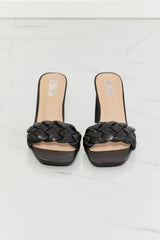 In Love Double Braided Block Heel Sandal in Black
