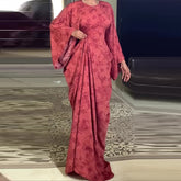 Round-Neck Printed Loose-Fitting Dress