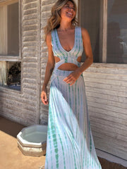 Vestidos largos estampados sin mangas