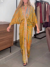 Round-Neck Printed Loose-Fitting Dress