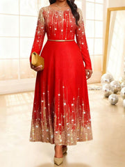 Plus Size Halbarm-Midikleider mit Strass