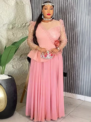 Two Piece Beads Mesh Patchwork Skirt Suits