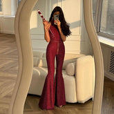 Round-Neck Sleeveless Slightly Flared Jumpsuit