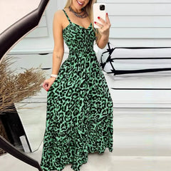 Vestidos sin mangas con estampado de leopardo y tirantes finos