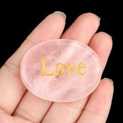 ROSE QUARTZ PALM STONE - 11:11 NUMEROLOGY LUCK STONE