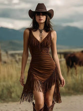Minivestidos sin mangas con borlas y cuello halter