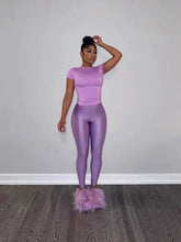 Conjunto de dos piezas de top y pantalón con estampado de pata de gallo