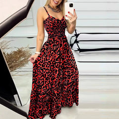 Vestidos sin mangas con estampado de leopardo y tirantes finos