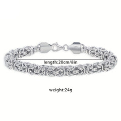 Italian Handmade Elegant Sterling Silver Rope Bracelet