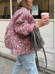 Jacke mit Vintage-Blumendruck