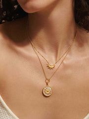 Collar de doble capa de sol y luna