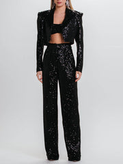 Classic Sequin High Waist Pocket Pants