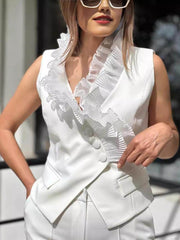 Lace Trim Sleeveless Vest Top