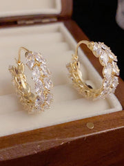 Pendientes de aro con forma de oreja de trigo