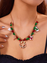 Collar navideño versátil con campana, muñeco de nieve y corona de lazo